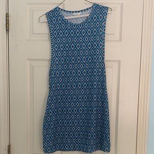 YaYa Aflalo Blue and Orange Diamond Mini Dress